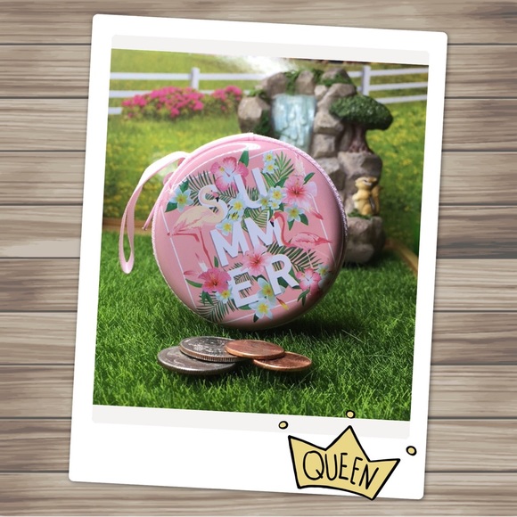 Summer Pink Flamingo Coin  Purse PRICE IS FIRM - Picture 2 of 8